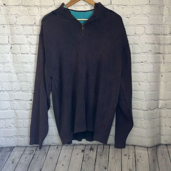 Vintage Mens Levi’s Sweater Quarter Zip Long Sleeve Ribbed size XXL - Picture 1 of 8